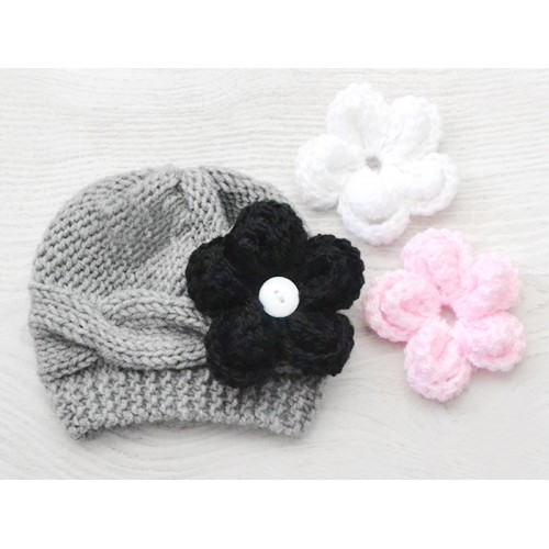 Baby hats with sale flowers